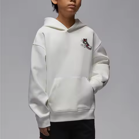 Nike genuine JORDAN children's shoulder down pullover hooded knitted sweatshirt IQ5323-133