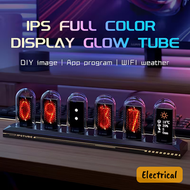 輝光管 RGB 復古數位時鐘夜燈｜DIY圖像顯示｜IPS 背光模擬時鐘，支援 Wi-Fi 時間校準、APP 控制、天氣模式，可裝飾桌面、房間
