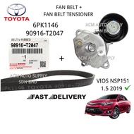 【ACM】TOYOTA VIOS NSP151 2019 FAN BELT + FAN BELT TENSIONER 16620-0Y061 /6PK1146 90916-T2047