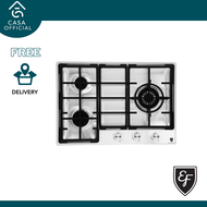 EF HBFG3070TNVSB 70cm 3-Burner Built-In Flush Gas Hob PUB/LPG (Stainless Steel)