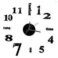 DIY Wall Clock Frameless Mirror Wall Clock Large Mute Wall Stickers for Living Room Home Decorations