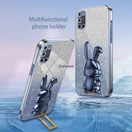 Casing For Oppo A52 Case Oppo A72 Case Oppo A92 Case Oppo A91 Case Oppo Reno3 Case Oppo Reno10 Pro Plus Case Oppo Reno 8T Case Oppo R15X K1 Case Cartoon Bunny Stand Lazy Bracket Cute Rabbit Holder Phone Cover Cassing Csaes Case VX