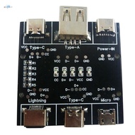 1 Piece UD11A03 Data Cable Detection Board USB Cable Tester Black PCB+Metal for IOS Android Type-C Short Circuit On-Off Switching Test Tool