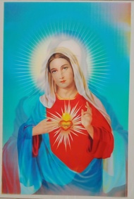Poster Gambar 3D / 3 Dimensi Yesus dan Bunda Maria 40x60cm