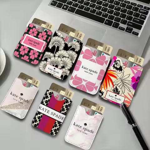 Fashion Brand K-Kate S-Spade Lightweight Leather Card Holder Palm Pattern Protective Cover for Bus C