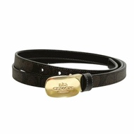 【COACH】經典老花LOGO皮帶-咖啡色