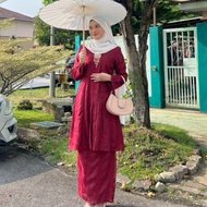 Kebarung Labuh Klasik Organza Dahlia Eaa Fashion |Cream|Lilac|Navy Blue|Baby Blue|Maroon