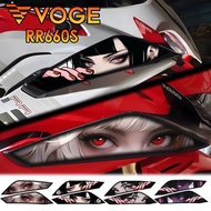 1 Pair/For VOGE RR660S Two-Dimensional Anime Electric Girl Eyes Waterproof 3M Material Sticker For M