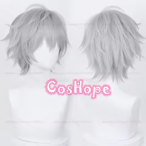 Kaworu Nagisa Cosplay Wig 32cm Silver Gray Wig Cosplay Anime Cosplay Wigs Heat Resistant Synthetic W