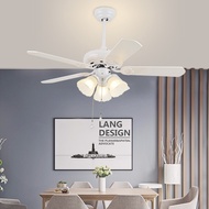 [ST]💘Dining Room Ceiling Fan Lights Simple Modern Nordic Electric Fan with Light Living Room Bedroom42Inch Retro Wood Le
