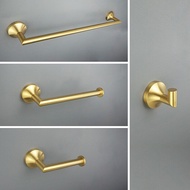 Gold Brushed Bathroom Accessories Set Hardware Accessories Wall Mounted Towel Bar Holder Toilet Paper Holder Robe Hook 4 Piece S