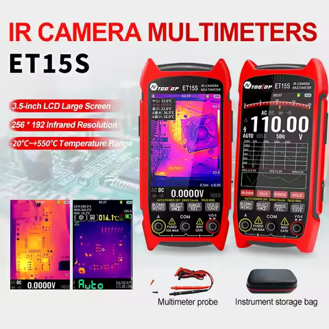 TOOLTOP ET15S 256*192 Infrared Thermal Imaging 25Hz PCB Thermal Camera 19999 Counts Multimeter Autom