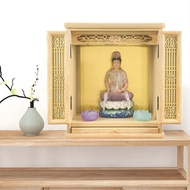 Buddha Niche Wall-Mounted Shrine with Door Home Modern Guanyin God of Wealth Buddha Cabinet Family-P