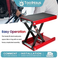 Hydraulic Motorcycle ATV Scissor Lift Jack Crank Hoist Stand with Saddle 1100 Lbs Table Hoist Stand 