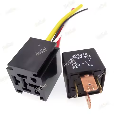1set JD2912 12v-60v 80A 4Pin Normally Open Direct Current Car Relay Wide Foot High-power Automotive 