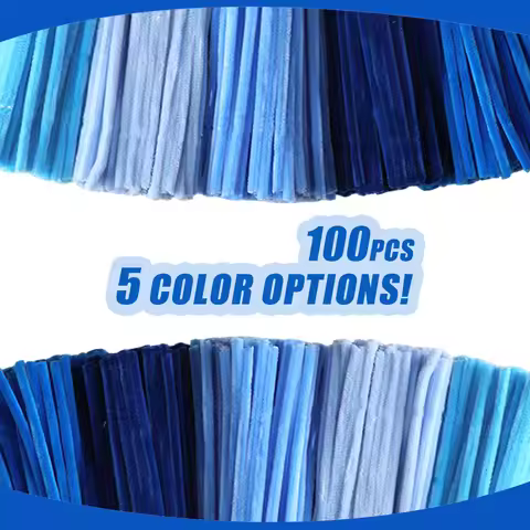 100PCS 5 Colors Gradient Blue Pipe Cleaners Chenille Stems, Pipe Cleaners Craft, Pipe Cleaners Set f