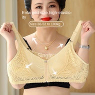 36-52 Hot selling thin soft cotton cup front zipper for middle-aged and elderly underwear for women 