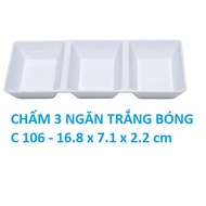 Set of 10 Fataco 3-compartment dipping bowls glossy brown / glossy black / glossy white C 106:: 16.8