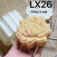 Khuôn trung thu lò xo 1 mặt hoa sen 150gr
