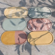 Tray Tray | Oval Coaster | Coaster | Base Base | Photo Props | Aesthetic Coastray Decoration 18x9.5x