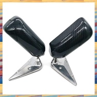(CYZG) 2PCS Craft Square F1 Style with Blue Mirror Metal Bracket Rear View Mirror