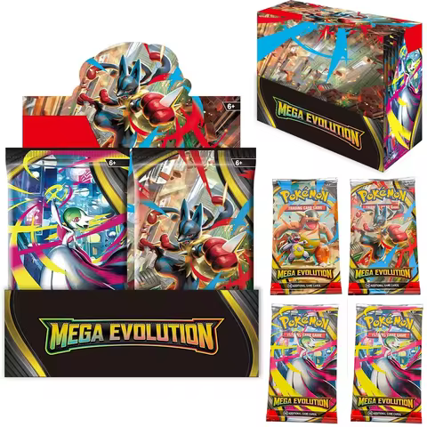 360Pcs Pokemon Card MEGA EVOLUTION Lucario Prismatic Evolutions Game Cartoon English Booster Battle 
