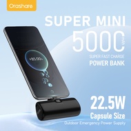 Orashare PNS05 Pro 5000mAh Super Mini Powerbank Type C & Lightning Super Fast Charge Power Bank, Cap