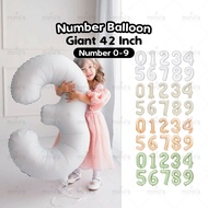 MINIIS INS Style 42 Inch Number Balloon 0-9 Number Foil Balloon Number Belon Nombor Besar Birthday N