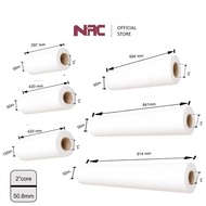 NERICO Plain Roll Plotter Paper A3/A2/A1/A0/A0+ | 297 | 420 | 594 | 841 | 914 mm - 50 Meter | 80 Gsm