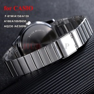 20mm Stainless Steel Ultra-thin Strap 18mm for CASIO F-91W/A158/A159/A168/A169/B650/AQ230 /AE500W Wa