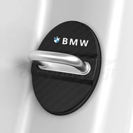 [Ready Stock]BMW 1/4pcs Car Door Lock Protective Cover Carbon Fiber Door Lock Shock Absorber Anti-Sc