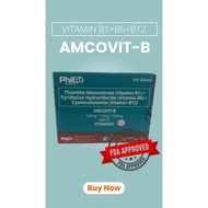 AMCOVIT-B Vitamin B1 + B6 + B12 b complex 100 Tablets