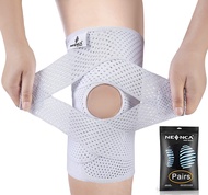 NEENCA 2 Pack Professional Knee Brace With Side Stabilizers Medical Knee Support With Mesh Weave Tech Knee Wrap With Ultra-Soft Bandage For Knee Pain ArthritisTrauma Relief Running Workout Sports