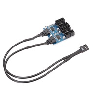 Motherboard USB 2.0 9pin Header 1 to 2 Extension Hub Splitter Adapter