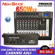 NEW BAXS Mixer Audio Profesional  PMX802D 8 sound strip built-in 650 watt power amplifier*2 saluran 