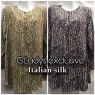 💞 G’Ladys Italian silk - Blouse Muslimah office wear [ 40-52 ]