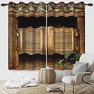 42x63 Inches Western Saloon Window Curtains Rustic Vintage Wild West Cowboy Bar Window Drapes with B
