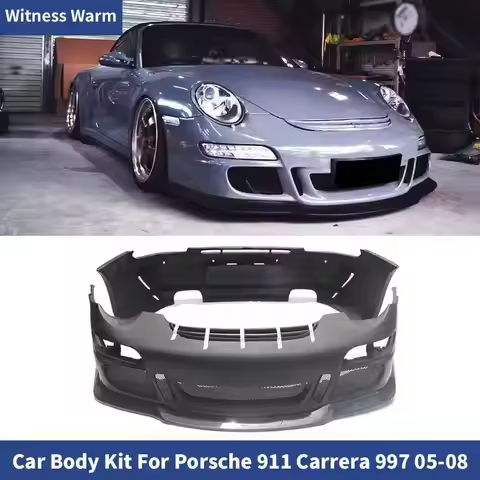 For 911 997 GT3 Style Car Body Kit Front Bumper Rear Bumper Side Skirts Lip Splitter for Porsche 911