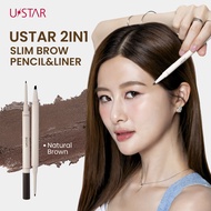 NEW 2 In 1 Slim Brow Pencil & Liner ดินสอเขียนคิ้ว + พู่กันไลเนอร์วาดเส้นคิ้วสุดปัง