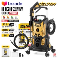 DELTON เครื่องฉีดน้ำแรงดันสูง 250 บาร์ 3800 วัตต์ High Pressure Washer เครื่องฉีดน้ำ 4 ล้อเลื่อน เคล
