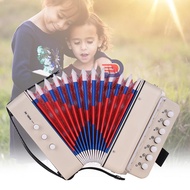 Mini 10-Button Kids Accordion Toy Supports Bass Chords 14 Notes with Cleaning Cloth Educational Musi