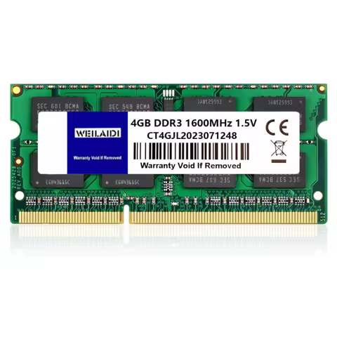 DDR3 DDR3L 4GB 8GB Laptop RAM 1600MHz PC3-12800 PC3L-12800 SODIMM 1.5V 1.35V Non-ECC Unbuffered Note