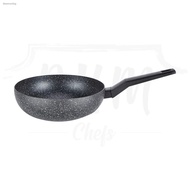 ☢✎Shogun Zen - 24cm Marble Tempura Wok | Deep Stirfry Frying Pan | Induction | Nonstick