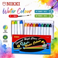 [WHOLESALE] 6BOXES NIKKI P-180 Water Colour 12 Colours 4 x 6cc/8 x 5cc | Non-Toxic Watercolor Paint