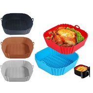 1Pcs 8‑Inch Square Reusable Silicone Air Fryer Liner Pot for 4‑7 QT Air Fryer Oven Microwave Accesso