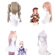 New Genshin Impact Ayaka Yanfei Barbara Cosplay Wigs Heat Resistant Synthetic Hair