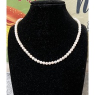 Akoya pearl chocker necklace with 5.3mm round beads, super youthful, selected from Japan