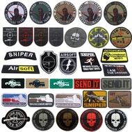 SWAT Uniform Jacket Army Badge Tactical Bear Hunter Airsoft Sniper Patch One Shot Kill Aiming Grid Military Death Skull Devgru