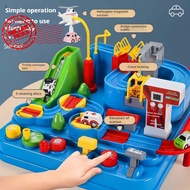 Children's Track Magnet Toy Boys' Car Adventure Toy Car Rail Urban Toy Puzzle Rescue Toy Magnet O4o5
