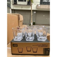 Set of 6 Deli glass cups, wine cups
